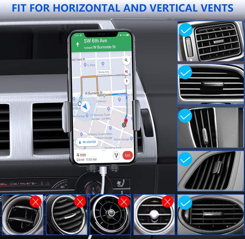 Miracase Upgraded-2nd Generation Universal Phone Holders for Car, Hands Free Air Vent Mount, Compatible with iPhone