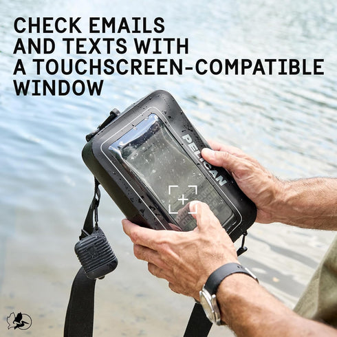 Pelican Marine Waterproof Sling Bag 2L, Crossbody Bag with Detachable Strap and Touchscreen Compatible Phone Compartment