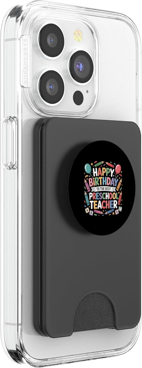 Happy Birthday Preschool Teachers Outfit Happy Preschool Teacher Birthday Crayon Women Men PopSockets PopWallet