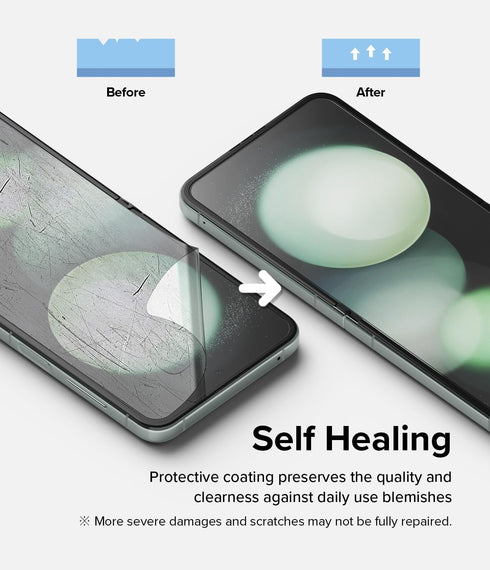 Samsung Galaxy Z Flip 5 Screen Protector - Ringke Dual Easy Film, 4-Layer Protection, HD Clear, Self-Healing, 2 Pack.