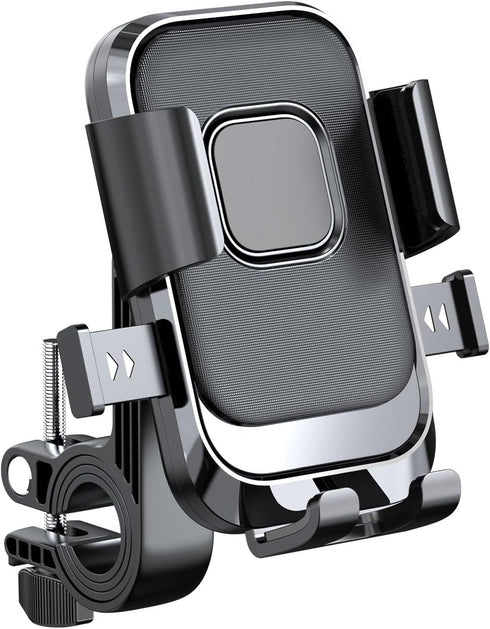 Bike Phone Holder, One Hand Operation and 360° Rotatable Phone Holder for Motorcycle and ATV Scooter, Compatible with