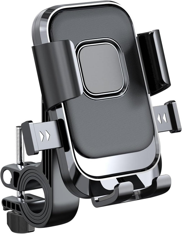 Bike Phone Holder, One Hand Operation and 360° Rotatable Phone Holder for Motorcycle and ATV Scooter, Compatible with