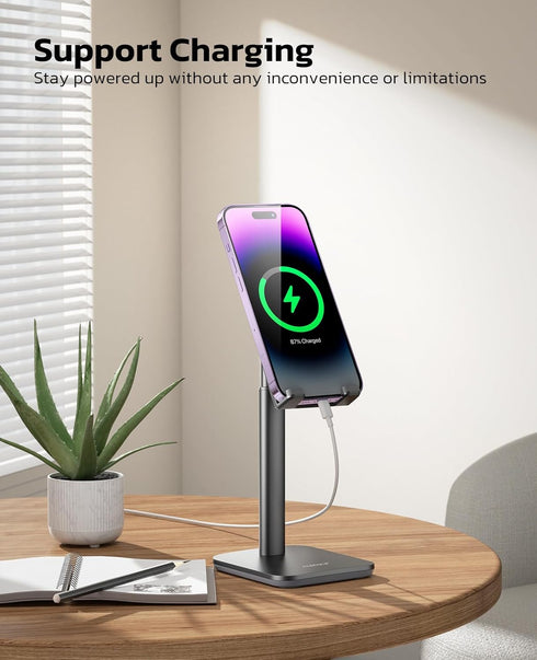 Nulaxy Phone Stand, Adjustable Cell Phone Holder for Desk, Compatible with All Smartphones (4-8 inches)