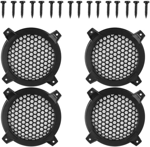 Unifizz Car 4pcs Grill Cover, 4" Mesh Protector for Speaker Woofer Subwoofer Grill