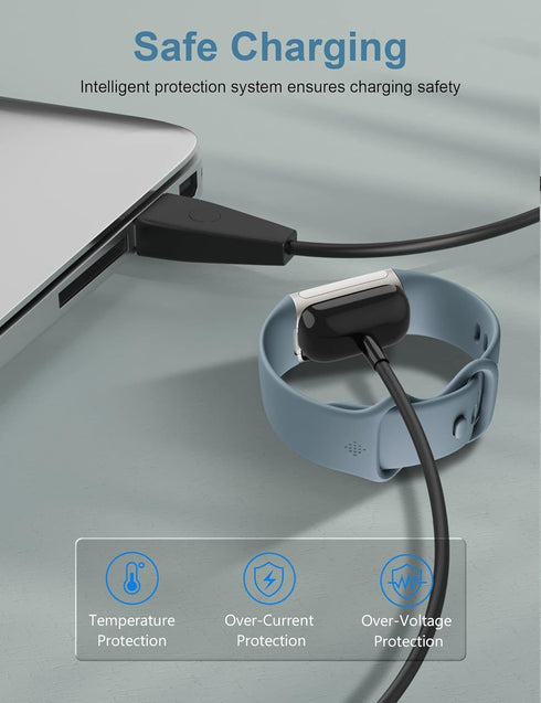 Bicmice Charger Cable for Fitbit Charge 5 Luxe Fitness Tracker, 1M Replacement Charging Cable with Restart Button