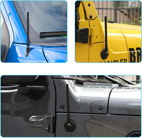 JeCar 7.5 Inch Reflex Short Antenna Replacement for 1997-2025 Jeep Wrangler TJ JK JL, Optimized FM/AM Reception