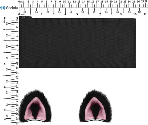 Geekria NOVA Knit Fabric Headband Cover + Cat Ears Attachment for Razer, SteelSeries, HyperX Headphones