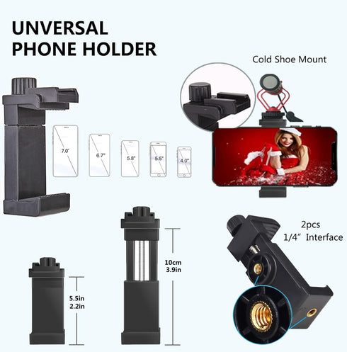 Peastrex Phone Wall Mount Holder Stand Ball Head Long Arm Drill Base 360 Degree for 3.5 to 7 in Cellphone, iPhone 14 13
