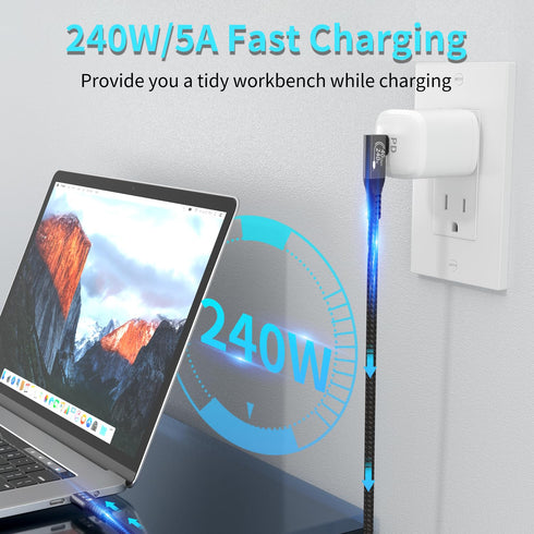 USB4 Cable with Thunderbolt 4 Cable, 240W Charging Cable, 40 Gbps Data Cable, 8K @ 60Hz HDR, USB C to USB C Cable,