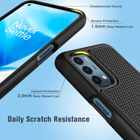 JXVM for OnePlus Nord N200 5G Case - Dual Layer Heavy Duty Protective Cover with Non-Slip Textured Back (Black)