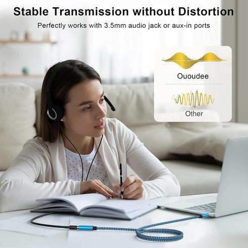 6FT Headphone Extension Cable - 3.5mm Male to Female Aux Adapter for iPhone, iPad, Samsung, Pixel, and more.