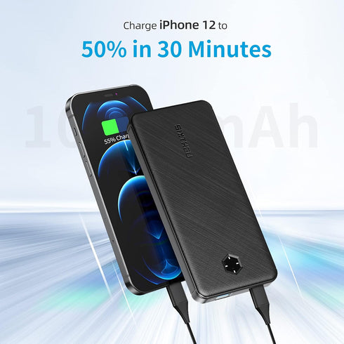 SIXTHGU 10000mAh 20W Pack, 16 15 14 13 12 S22 S21 Portable Charger, Slim PD Power Bank, USB C in&out High-Speed