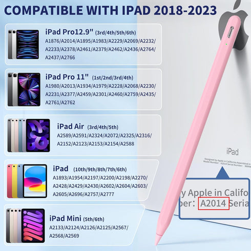 iPad Apple Pencil for 9th&10th Generation, Fast Charge Stylus Pen with Palm Rejection and Tilt Sensitivity, Compatible