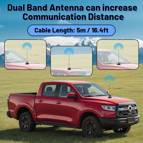Arridioter 20.87in PL-259 Connector,66mm Mount,16.4ft RG58 Dual Band Mobile Radio Heavy Duty Whip Antenna Kit