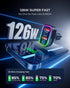 126W Dual PD60W&QC30W USB Car Charger Adapter, Fast Charging 4 Ports for iPhone 16/15/14/13/12, Samsung Galaxy