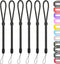 Hand Wrist Strap Lanyard, 6 Pack Adjustable Nylon Wristlet Straps for Cell Phone, Camera, GoPro, USB Drive (Black)