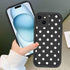 Aoldimu 15 6.1",Simple 15,Black Polka Dot Phone Case for iPhone Trendy Polkadot Pattern Cases Aesthetic Design Cover