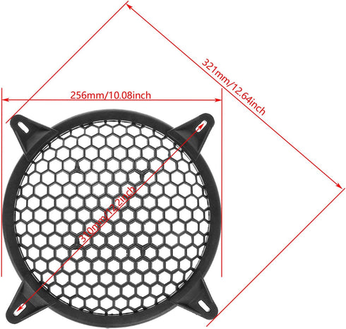 DGZZI Black Subwoofer Speaker Waffle Grill Guard Protector Cover for 10 Inch Car Home Audio
