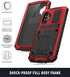 Aluminum Metal Waterproof Case for Samsung Galaxy A32 5G, Shockproof Heavy Duty Protector with Built-in Kickstand, Red