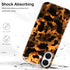 Jefonha 17 17, Compatible with iPhone Case Stylish Leopard Milk Cow Animal Print Phone Case for Women Men, Cute Sparkle