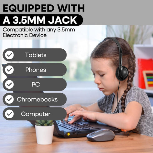Gaosen 20 Pack Set Adult(GS857, Classroom Headphones Bulk for Kids School Student,Wholesale Durable Wired Earphones