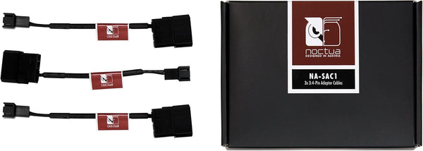 Noctua NA-SAC1, 3 to 4 Pin Adaptor Cables for PC Fans, Black