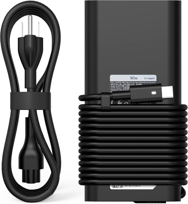 New 90W USB C Laptop Charger, Power Adapter for Dell XPS, Latitude 3400 3500 5400, Precision 3540 Supply