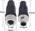 M12 4 Pin Male & Female Socket Panel Aviation Wire Connector, 12mm Outdoor Waterproof IP67, 4 Sets
