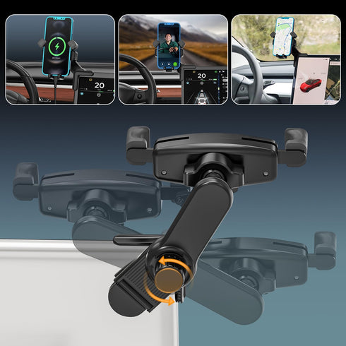 Tesla Phone Mount, Adjustable 360° Car Phone Holder Compatible with Model 3/Y, for iPhone 15 14 13 Series and All Phones