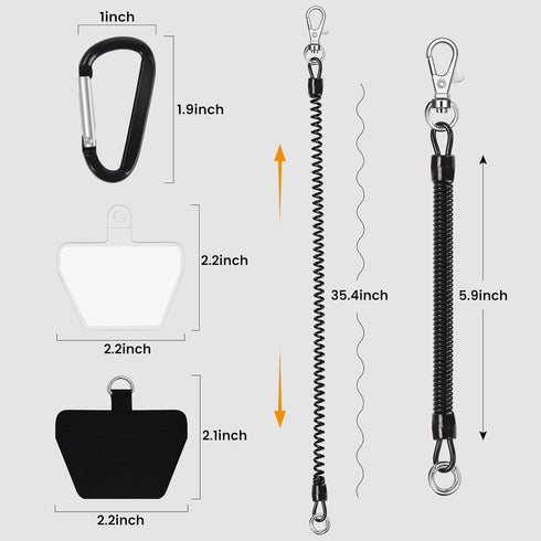 Outdoor Phone Leash with Tether Tabs for Skiing, Hiking, Cycling - Fits Most Phones
