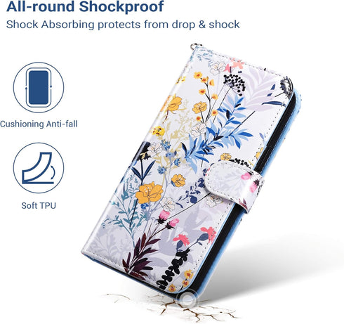 ULAK Compatible with iPhone 12 Pro Max Case with Card Holders, Durable PU Leather Flip Wristlet Stand Phone Cases for