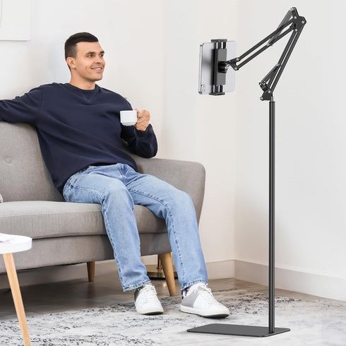 InnoGear Tablet Floor Stand, Overhead Bed Phone Stand Adjustable Holder Universal Floor Stand Compatible with iPhone