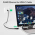 USB C to Ethernet Cable 20 FT, Type C to RJ45 Network Adapter, Gigabit, Braided, Directly Connected, Thunderbolt 4/3