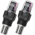 2PCS F Type to RJ45 8P Adapter, Female to Male Coaxial Sleeve Converter for Cable Tester Monitor, Black