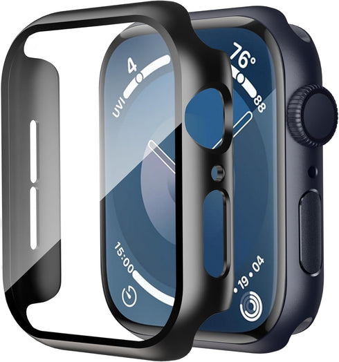 Smiling Case Compatible with Apple Watch SE 2 (2024)/SE/Series 6/5/4 44mm with Built-in Tempered Glass Screen Protector
