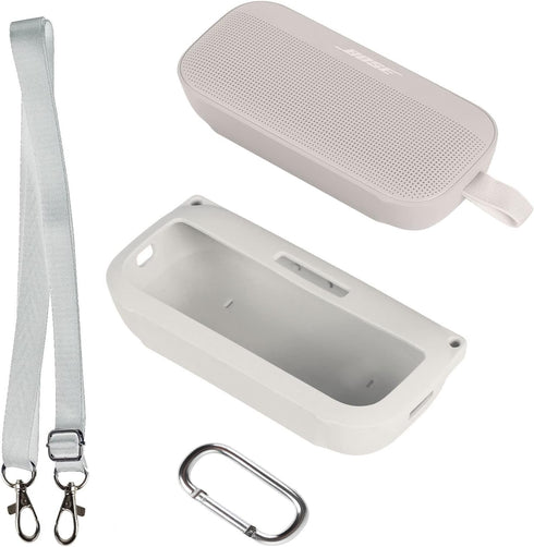 Khanka Silicone Case Replacement for Bose SoundLink Flex Bluetooth Portable Speaker (White)