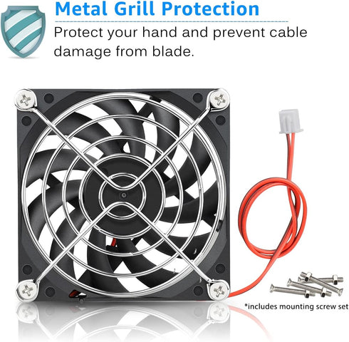 Gdstime DC 5V Brushless Cooling Fan, 80mm x 80mm x 10mm, 2PIN