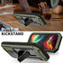 JINGANGYU 15 Metal Heavy Duty Phone Case Compatible with iPhone with Kickstand Built-in Gorilla Glass Lens Slide Camera