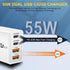 Dual USB C Charger 55W USB C Charger Block, CARZONJX 4 Port Type C Fast Charging Block QC+PD Power Adapter Wall Charger Plug for iPhone 15 14 13 12 11 Plus Pro Max, Galaxy, Tablet and More