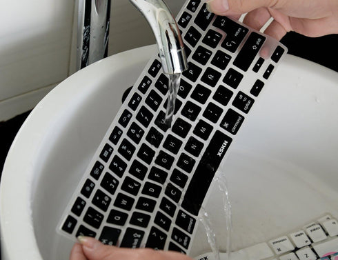 XSKN Spanish Language Silicone Keyboard Skin Cover for MacBook Air 13 & Pro 13 15 17 inch (Black)