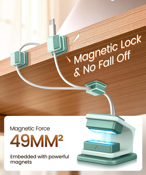 GolbinBox 6 Pack 8mm Magnetic Cable Clips, Glow in The Dark Cable Holders, Cord Organizer with Shockproof Silicone