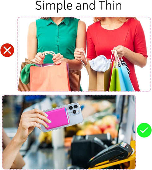 BENTOBEN Magnetic Phone Wallet Card Holder Case Compatible with MagSafe for iPhone 15 14 13 12, Hot Pink