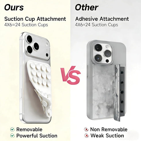 Mnyatr Upgraded Double Sided Silicone Suction Cup Phone Case Mount, Sticky Phone Grip Holder for Hands-Free Selfes