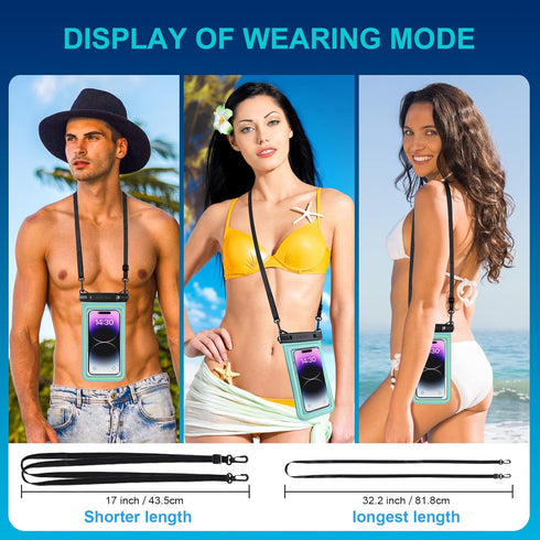 Floating Waterproof Phone Pouch, IP68 Waterproof Phone Case for iPhone 15 14 13 Pro Max Samsung Galaxy, Up to 6.7''