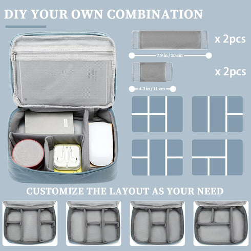 Lanola Electronic Organizer, Travel Cable Organizer Bag, Portable Double Layers Storage for Cables, Chargers, Black