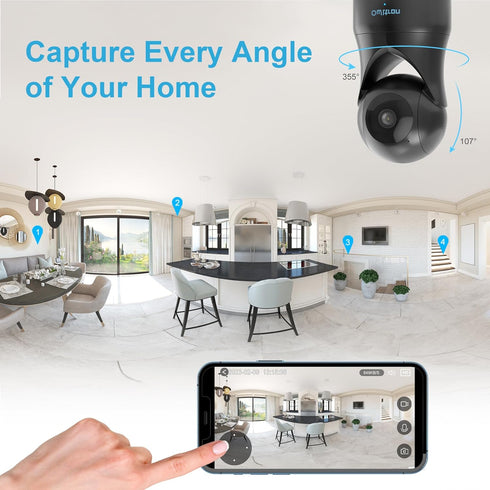 owltron Indoor Security Camera 5MP, 360 Camera for Home Security with Motion Detection, 2.4G/5GHz WiFi and 2-Way Audio