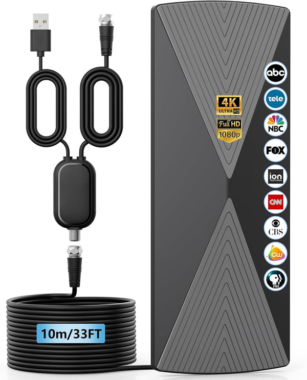 HIDEMI 2026 TV Antenna, Digital TV Antenna Indoor with Signal Booster, Long Range