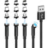 Shop 540° Rotating Magnetic Charging Cable 4 Pack (3/3/6/6ft) - 2.4A Fast Charge for iPhone, Samsung, Android & More!