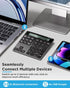 Awelbuy 34-Key Rechargeable Wireless Number Pad for Laptop, Dual Bluetooth Number Keypad with Calculator Display