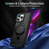 iPhone 13 Pro Case - Black, MIL-Grade Shockproof, Dual Layer, Built-in Stand & Ring Holder, Compatible with MagSafe.